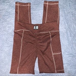 Celestial Bodiez High Waist Rocket Red Scrunch Butt Leggings w/ Pocket